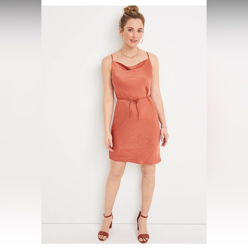 NWT Maurice’s Elegant Rust Slip Dress Size Medium